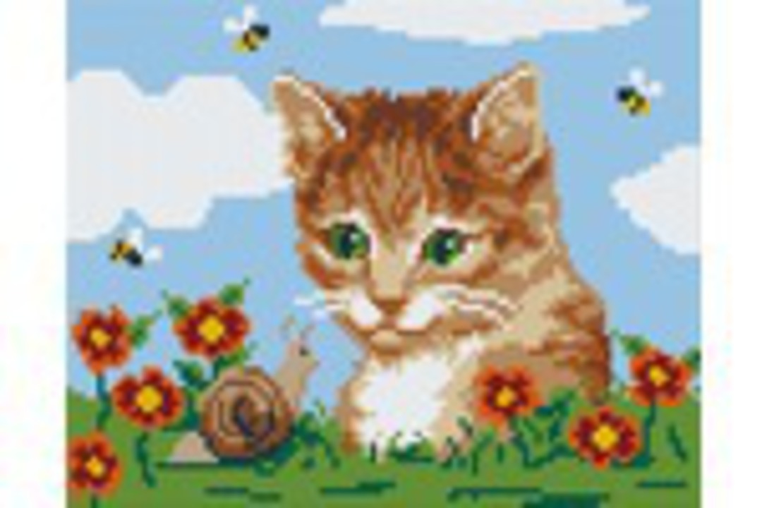 Cat Meets Snail Four [4] Baseplate PixelHobby Mini-mosaic Art Kit image 0